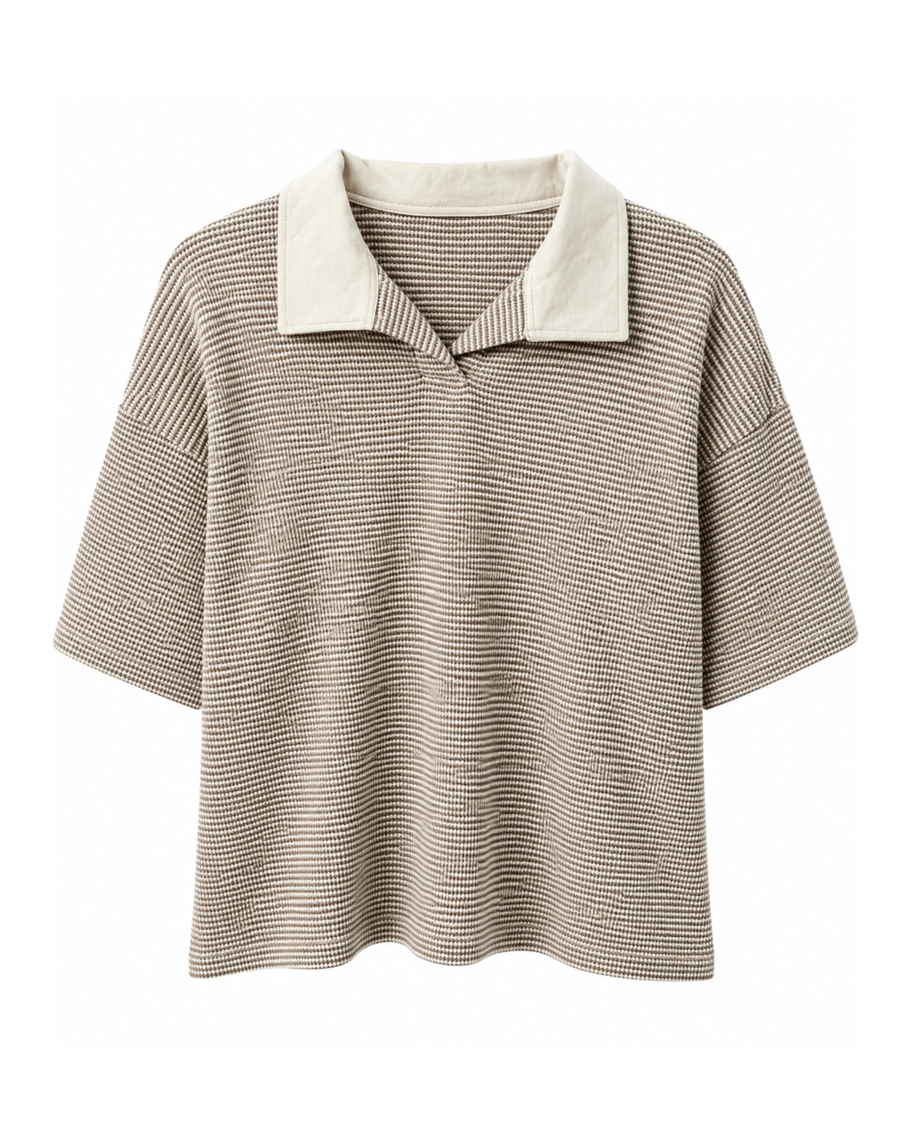 Ivory Drift Waffle Polo | Polo for ladies