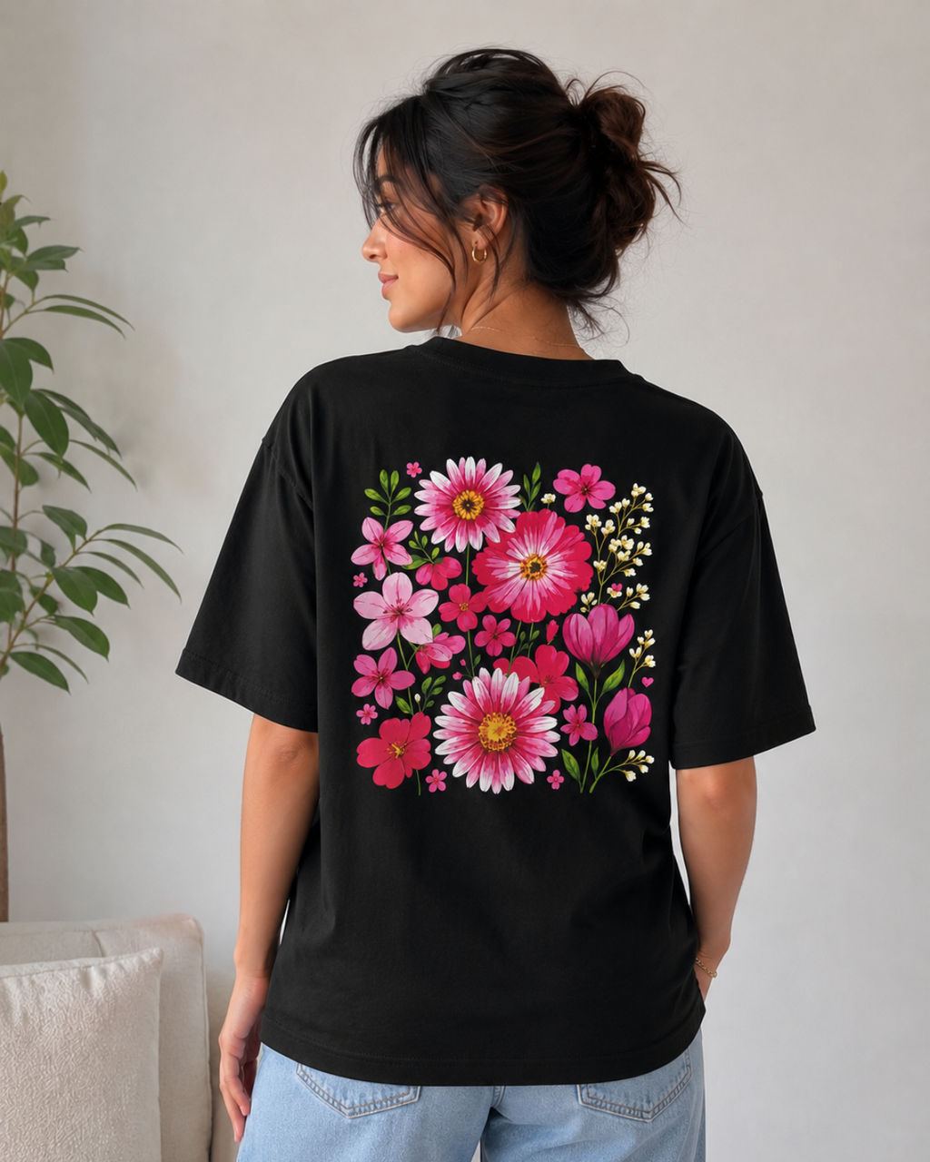 Midnight Bloom Oversized Tee