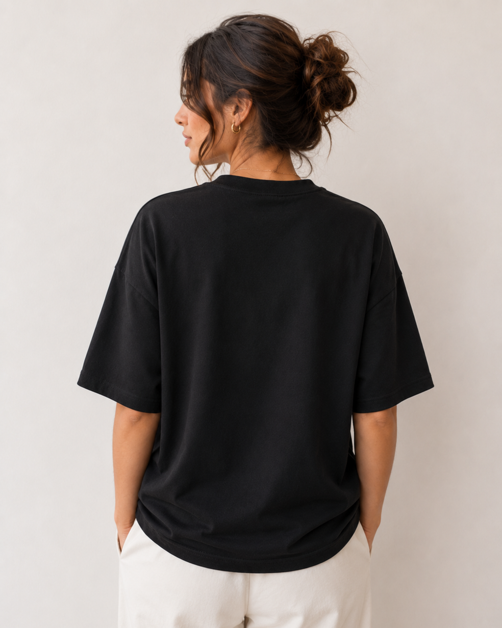 Plain Black T-Shirt for Ladies | Relaxed Fit