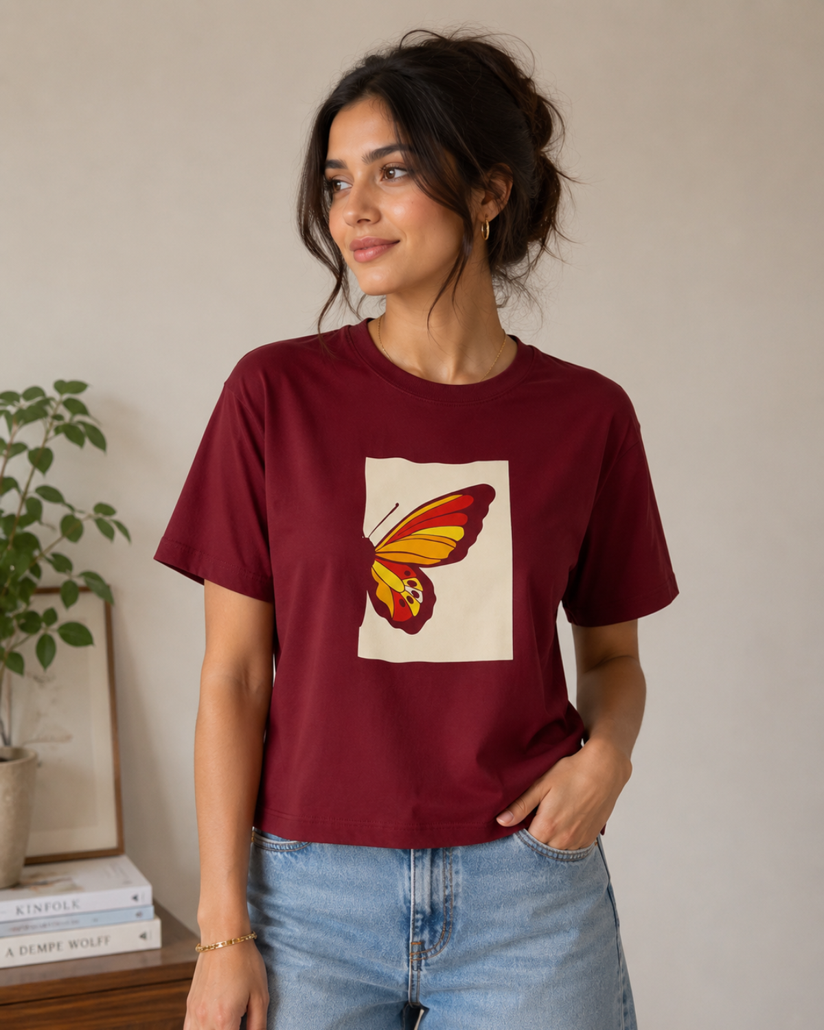 Butterfly Printed Relaxed Tee