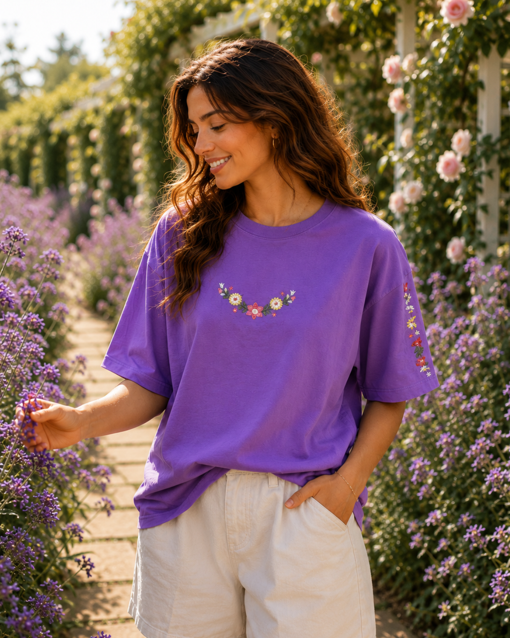 Lavender Bloom Oversized Tee