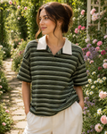 Olive Breeze Knit Polo for ladies
