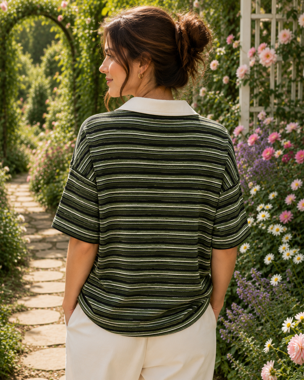 Olive Breeze Knit Polo for ladies