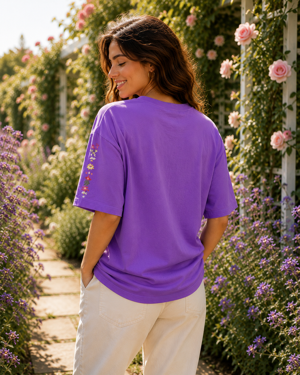 Lavender Bloom Oversized Tee