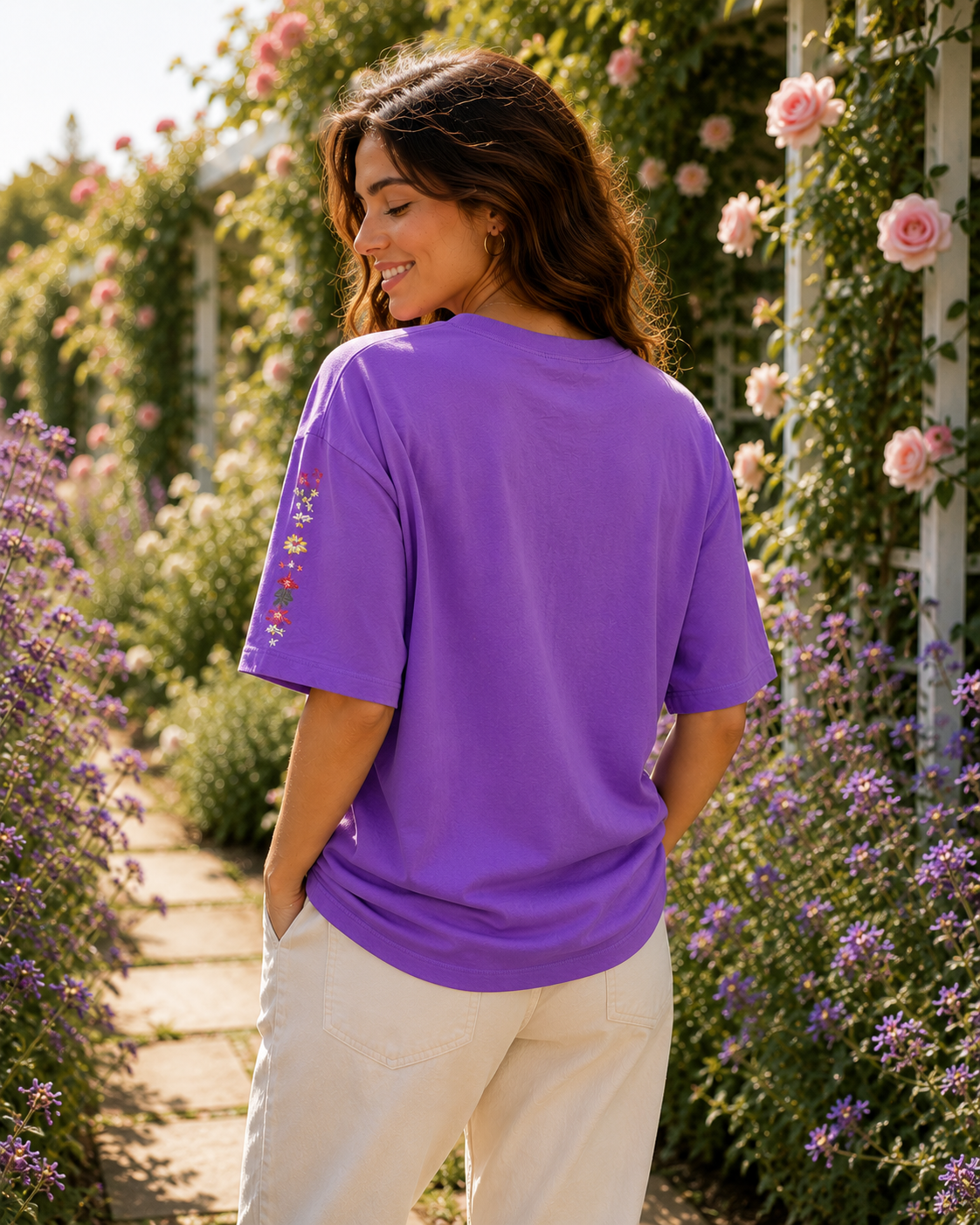Lavender Bloom Oversized Tee
